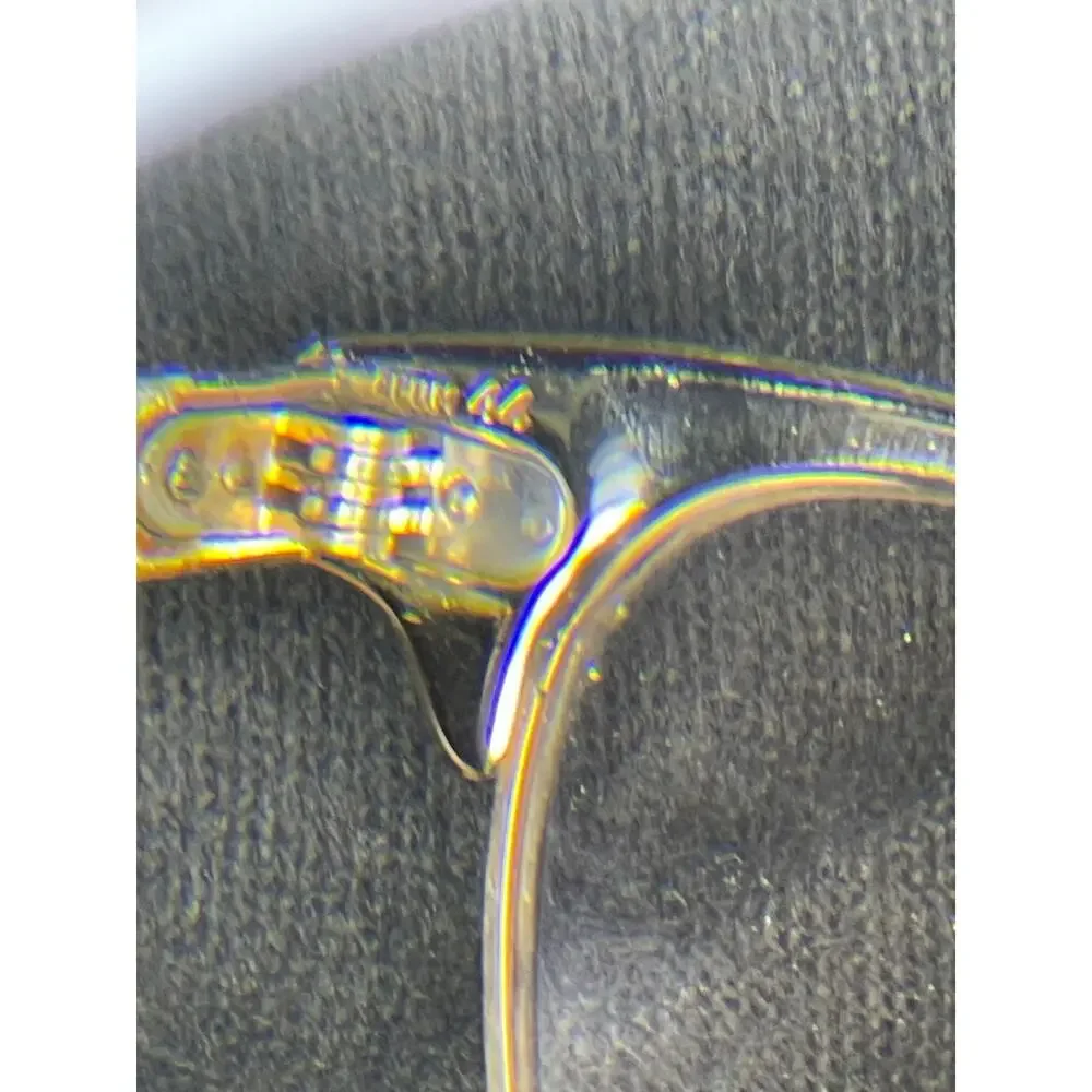 Cat Eye Glasses Art-Craft Gold Aluminum Browline Etched Floral 50s USA Vintage